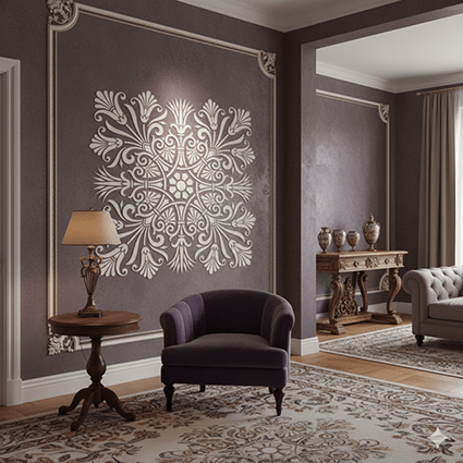 شابلون ماندالای چهارگوش